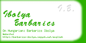 ibolya barbarics business card